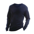 Navy Blue - Back - Kustom Kit Mens Arundel Long Sleeve V-Neck Sweater