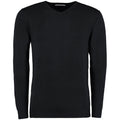 Black - Front - Kustom Kit Mens Arundel Long Sleeve V-Neck Sweater