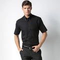 Black - Back - Kustom Kit Mens City Short Sleeve Business Shirt