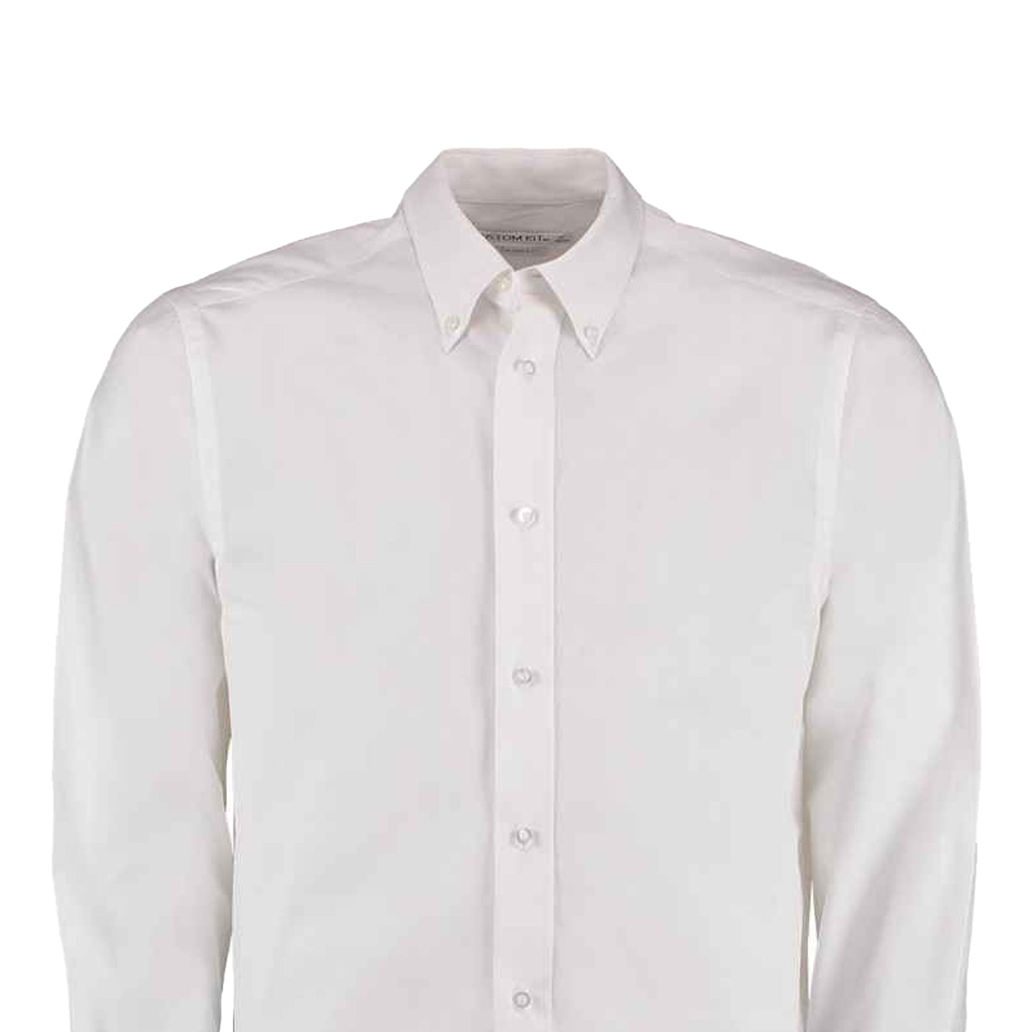 White - Back - Kustom Kit Mens City Long Sleeve Business Shirt