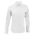 White - Front - Kustom Kit Ladies City Long Sleeve Blouse