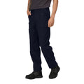 Navy Blue - Side - Regatta Mens New Lined Action Trousers (Reg) - Pants