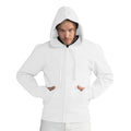 White - Back - SG Mens Full Zip Urban Hooded Sweatshirt - Hoodie
