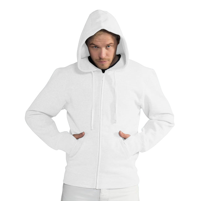 White - Back - SG Mens Full Zip Urban Hooded Sweatshirt - Hoodie