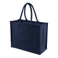 Navy-Navy - Back - Westford Mill Classic Jute Shopper Bag (21 Litres)
