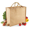 Natural - Back - Westford Mill Jumbo Jute Shopper Bag (29 Litres)