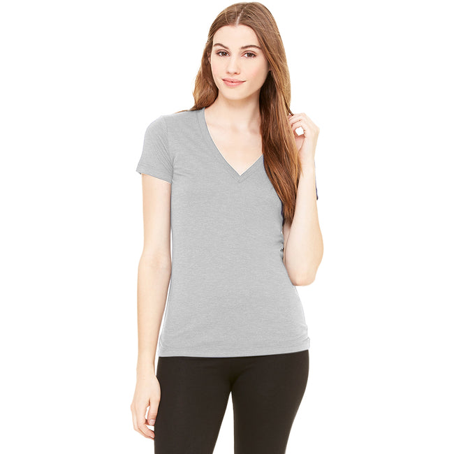 Grey Triblend - Back - Bella Ladies-Womens Triblend Crew Neck T-Shirt