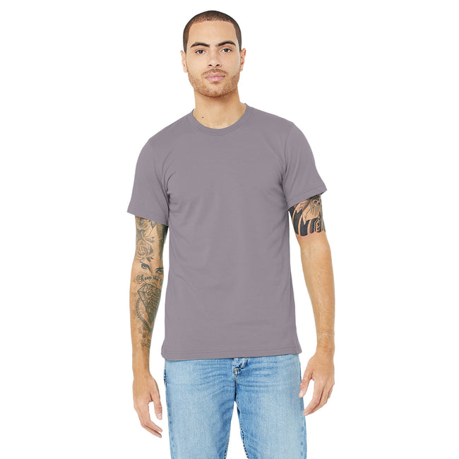 Storm Grey - Side - Canvas Unisex Jersey Crew Neck T-Shirt - Mens Short Sleeve T-Shirt