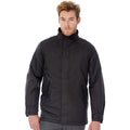 Black - Side - B&C Mens Real+ Premium Windproof Thermo-Isolated Jacket (Waterproof PU Coating)