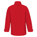 Deep Red - Back - B&C Mens Real+ Premium Windproof Thermo-Isolated Jacket (Waterproof PU Coating)