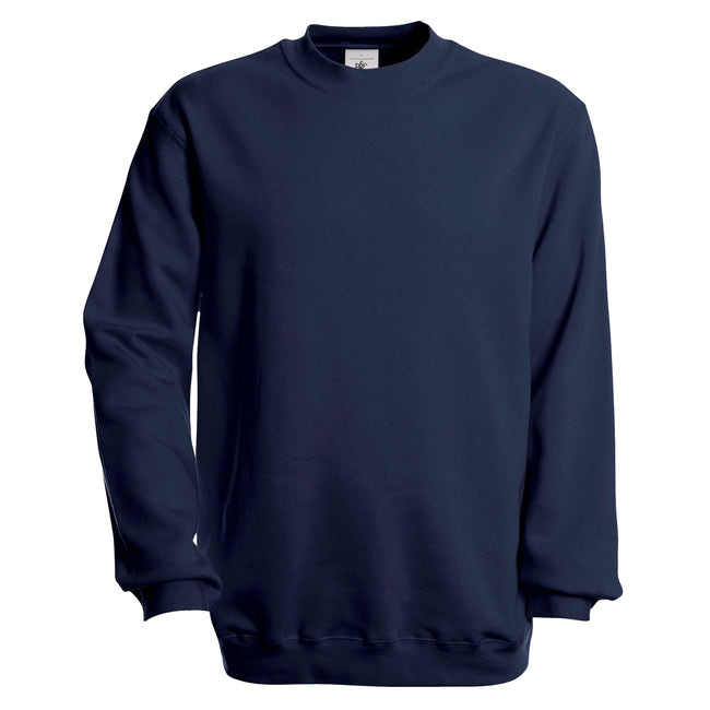 Navy Blue - Front - B&C Unisex Set In Modern Cut Crew Neck Sweatshirt