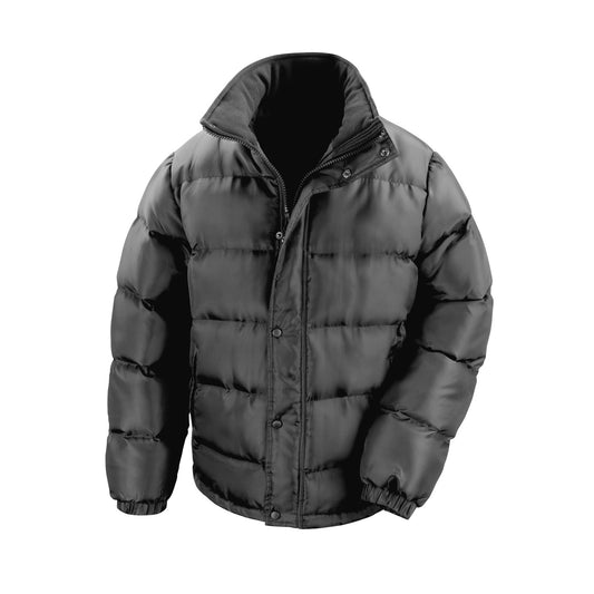 Black - Front - Result Mens Core Nova Lux Padded Lined Winter Jacket (Water Repellent & Windproof)