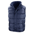 Navy Blue - Front - Result Mens Core Nova Lux Padded Fleece Lined Bodywarmer Jacket