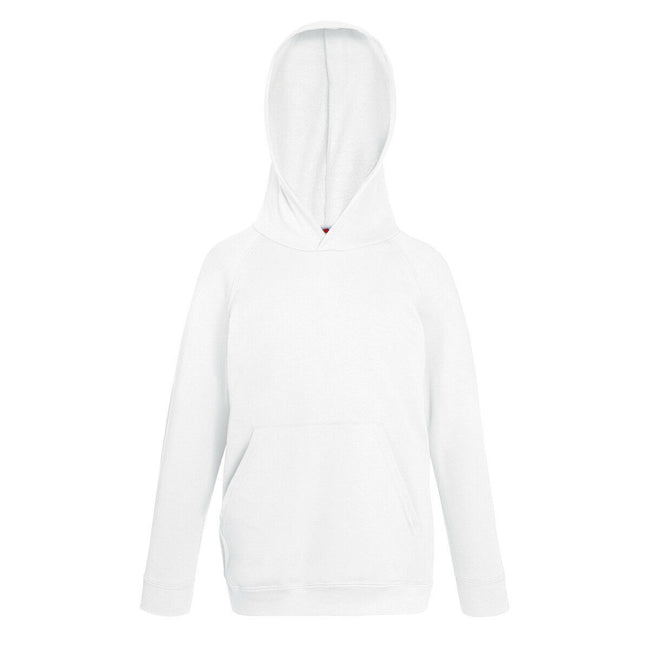 White - Back - Fruit Of The Loom Childrens Unisex Lightweight Hooded Sweatshirt - Hoodie