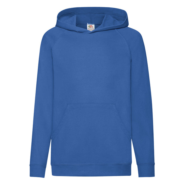 Royal - Front - Fruit Of The Loom Childrens Unisex Lightweight Hooded Sweatshirt - Hoodie