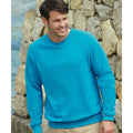 Azure Blue - Back - Fruit Of The Loom Mens Lightweight Raglan Sweatshirt (240 GSM)