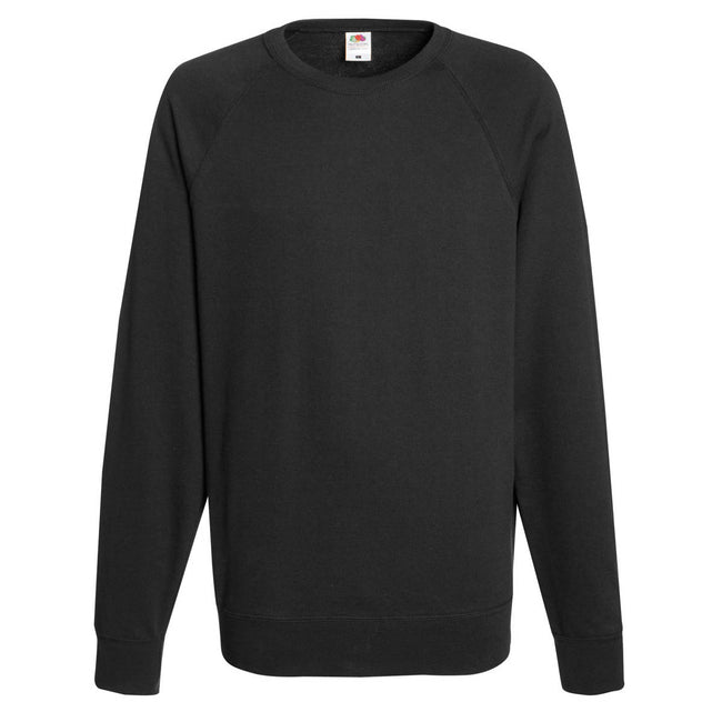 Black - Front - Fruit Of The Loom Mens Lightweight Raglan Sweatshirt (240 GSM)