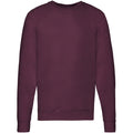Burgundy - Back - Fruit Of The Loom Mens Lightweight Raglan Sweatshirt (240 GSM)