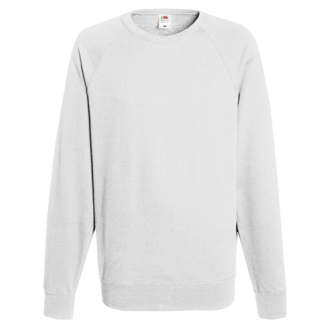 White - Front - Fruit Of The Loom Mens Lightweight Raglan Sweatshirt (240 GSM)