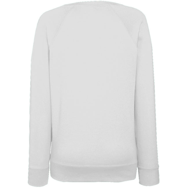 White - Back - Fruit OF The Loom Ladies Fitted Lightweight Raglan Sweatshirt (240 GSM)