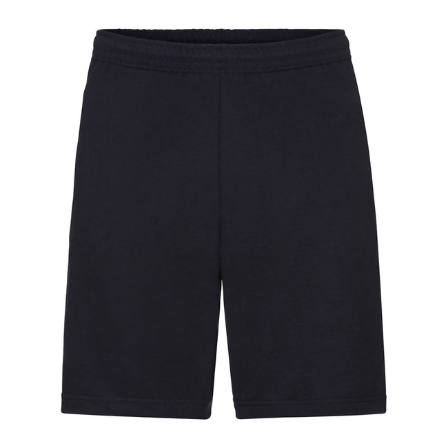 Black - Front - Fruit Of The Loom Mens Lightweight Casual Fleece Shorts (240 GSM)