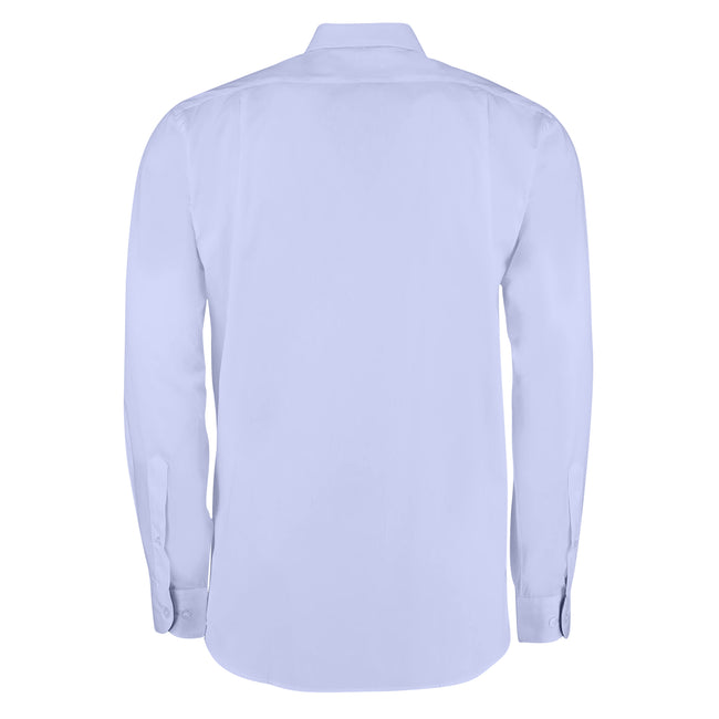 Light Blue-Navy - Back - Kustom Kit Mens Contrast Premium Oxford Shirt