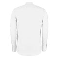 White - Back - Kustom Kit Mens Slim Fit Long Sleeve Business - Work Shirt