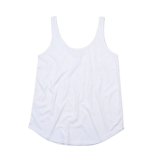 White - Front - Mantis Womens-Ladies Loose Fit Sleeveless Vest Top