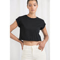 Black - Side - Mantis Womens-Ladies Crop Top - Short Sleeve T-Shirt