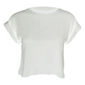 White - Front - Mantis Womens-Ladies Crop Top - Short Sleeve T-Shirt