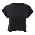 Black - Front - Mantis Womens-Ladies Crop Top - Short Sleeve T-Shirt