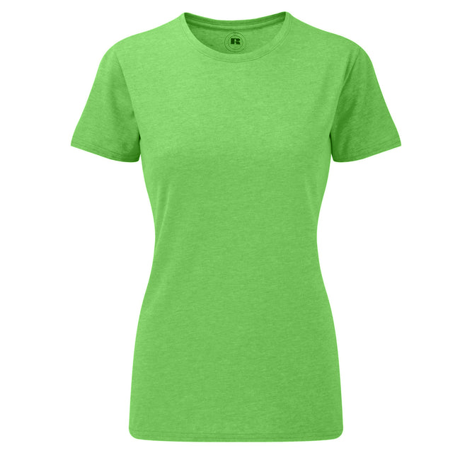 Green Marl - Front - Russell Womens Slim Fit Longer Length Short Sleeve T-Shirt