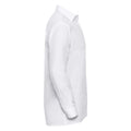 White - Side - Russell Mens Long Sleeve Pure Cotton Work Shirt