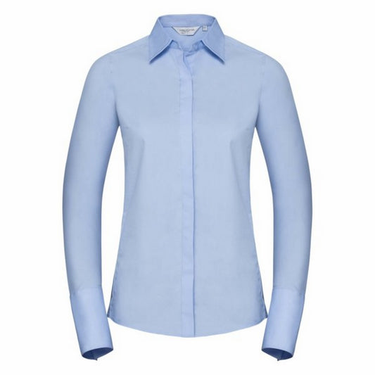 Bright Sky - Front - Russell Ladies-Womens Stretch Moisture Management Work Shirt