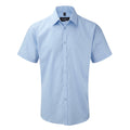 Light Blue - Front - Russell Mens Short Sleeve Herringbone Work Shirt