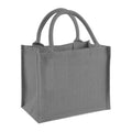 Graphite Grey-Graphite Grey - Front - Westford Mill Jute Mini Gift Bag (6 Litres)