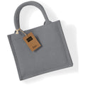 Graphite Grey-Graphite Grey - Back - Westford Mill Jute Mini Gift Bag (6 Litres)