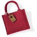 Red-Red - Back - Westford Mill Jute Mini Gift Bag (6 Litres)
