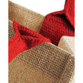 Natural-Bright Red - Back - Westford Mill Jute Mini Gift Bag (6 Litres)