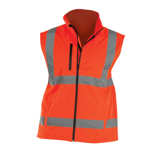 Hi Vis Orange - Front - Yoko Mens Hi Vis Softshell Bodywarmer - Workwear