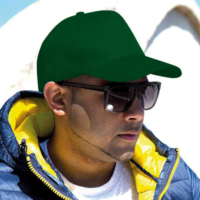 Bottle Green - Back - Result Unisex Core Boston 5 Panel Printers Baseball Cap