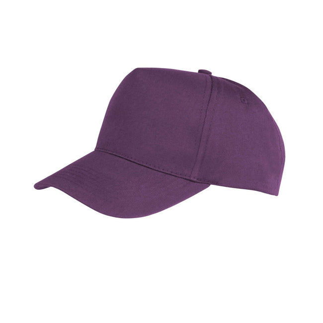 Purple - Front - Result Unisex Core Boston 5 Panel Printers Baseball Cap