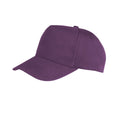 Purple - Front - Result Unisex Core Boston 5 Panel Printers Baseball Cap