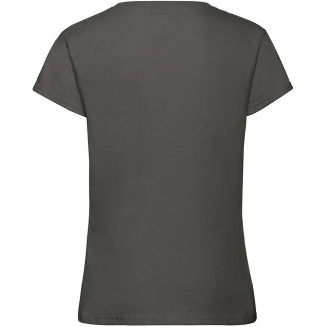 Light Graphite - Back - Fruit Of The Loom Girls Sofspun Short Sleeve T-Shirt
