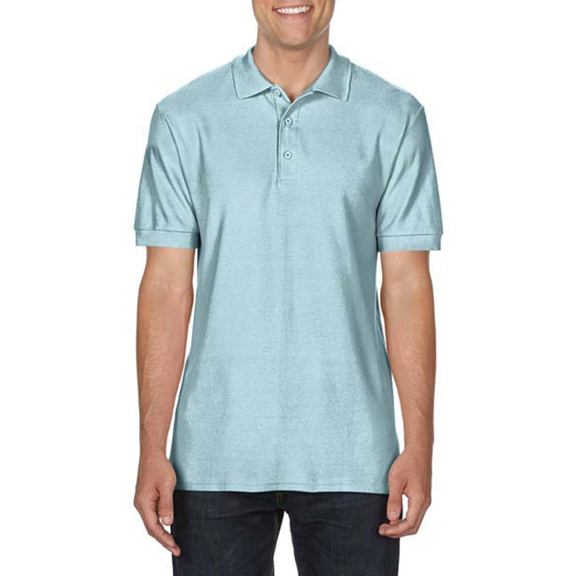 Chambray - Back - Gildan Mens Premium Cotton Sport Double Pique Polo Shirt
