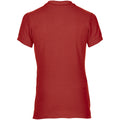 Red - Side - Gildan Womens-Ladies Premium Cotton Sport Double Pique Polo Shirt