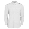 White - Front - Kustom Kit Mens Long Sleeve Pilot Shirt