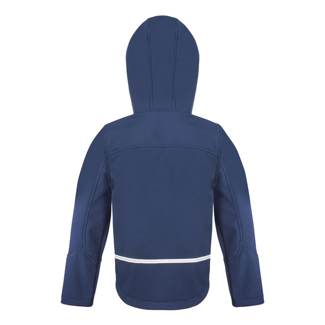 Navy-Royal - Back - Result Core Kids Unisex Junior Hooded Softshell Jacket