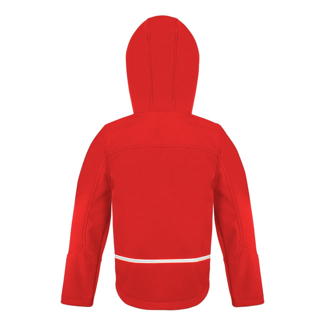 Red-Black - Back - Result Core Kids Unisex Junior Hooded Softshell Jacket