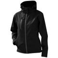 Black-Grey - Side - Result Core Womens-Ladies Lite Hooded Softshell Jacket